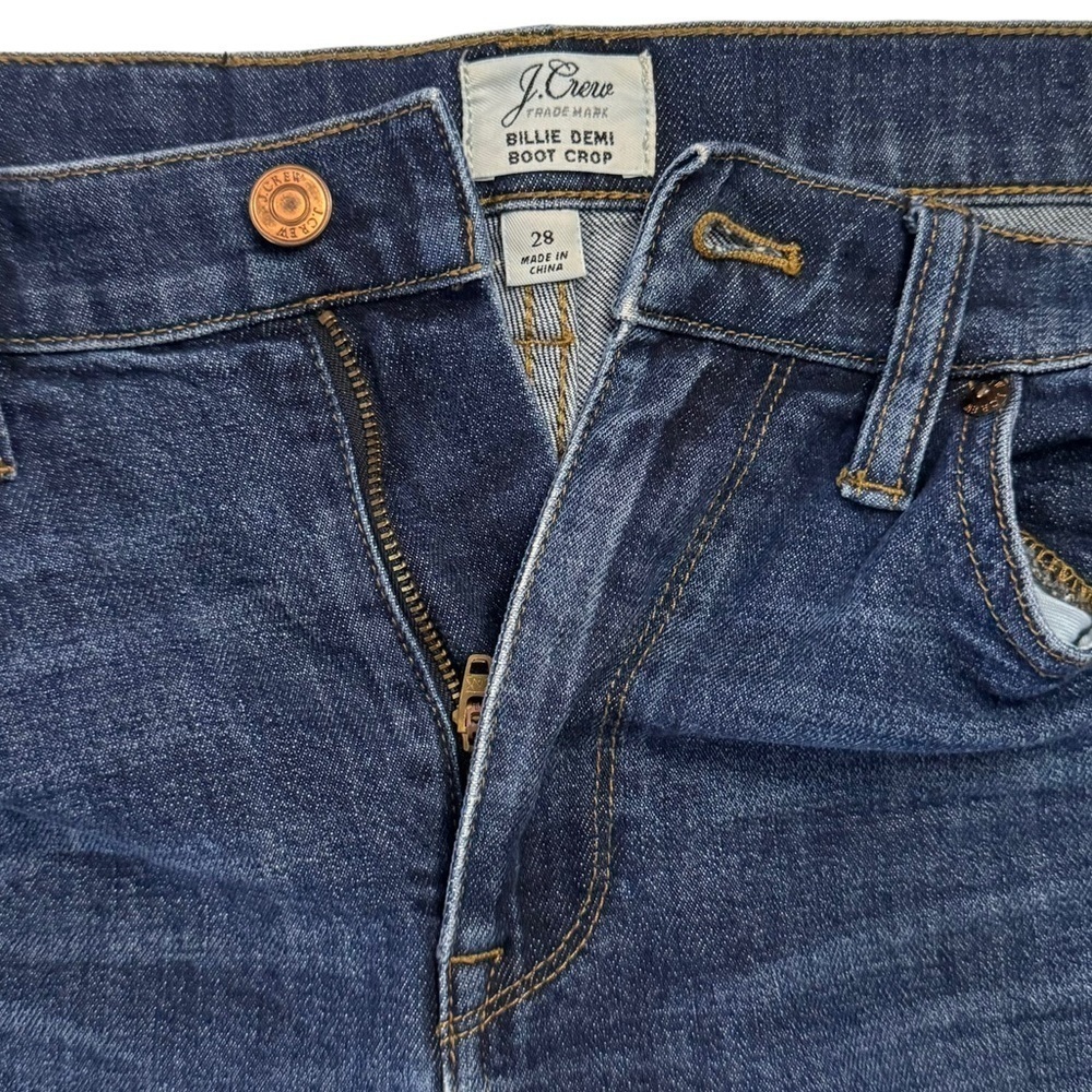 J. Crew Billie Demi Boot Crop Jeans High Rise Boot Leg Short Unsewn Raw Hem 28 - Picture 4 of 16
